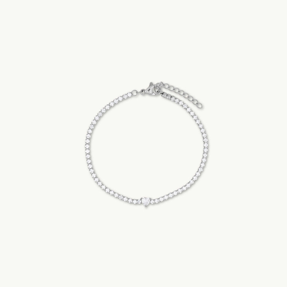 Tennis Heart Sapphire Bracelet
