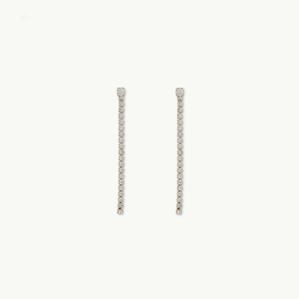 Tennis Sapphire Chain Stud Earrings