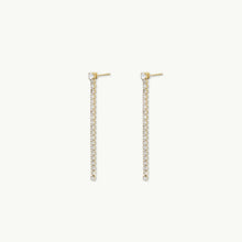 Tennis Sapphire Chain Stud Earrings