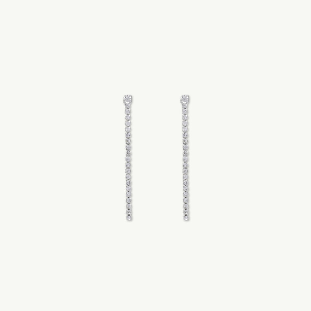 Tennis Sapphire Chain Stud Earrings