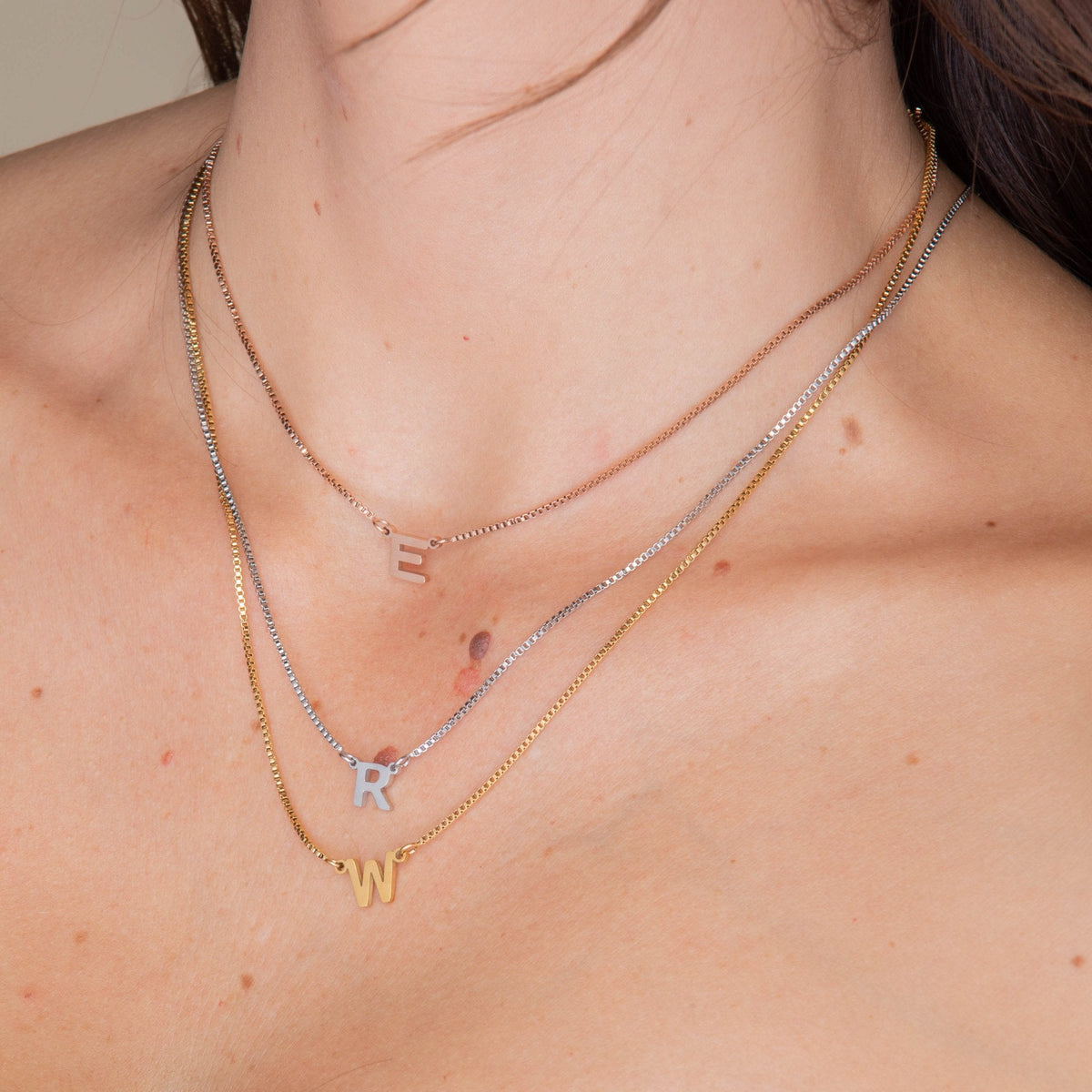 The Original Initial A-Z Box Chain Necklace