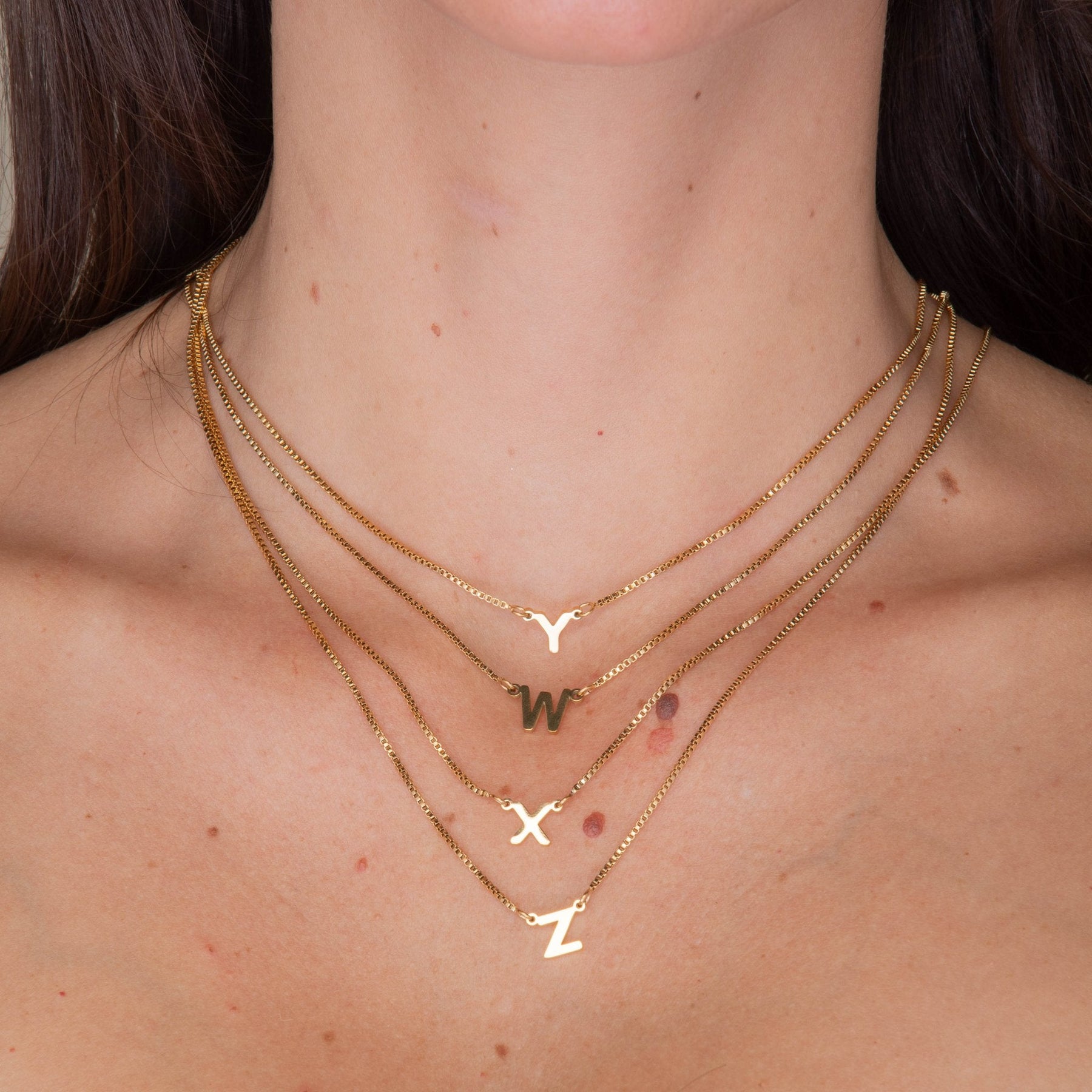 The Original Initial A-Z Box Chain Necklace