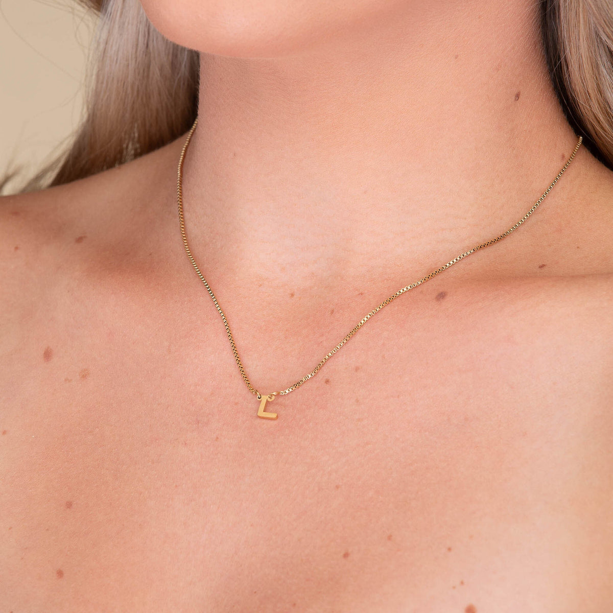 The Original Initial A-Z Box Chain Necklace