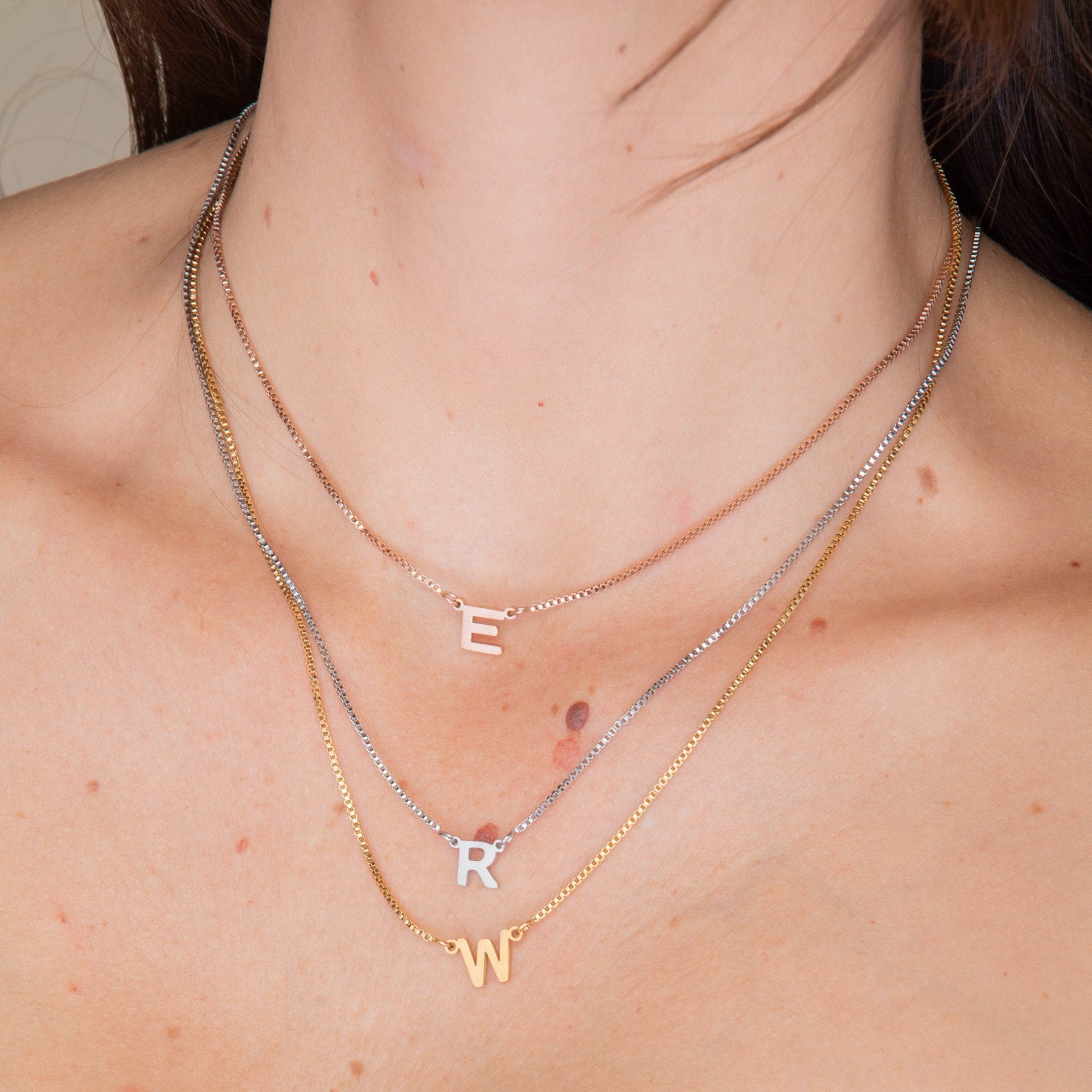 The Original Initial A-Z Box Chain Necklace