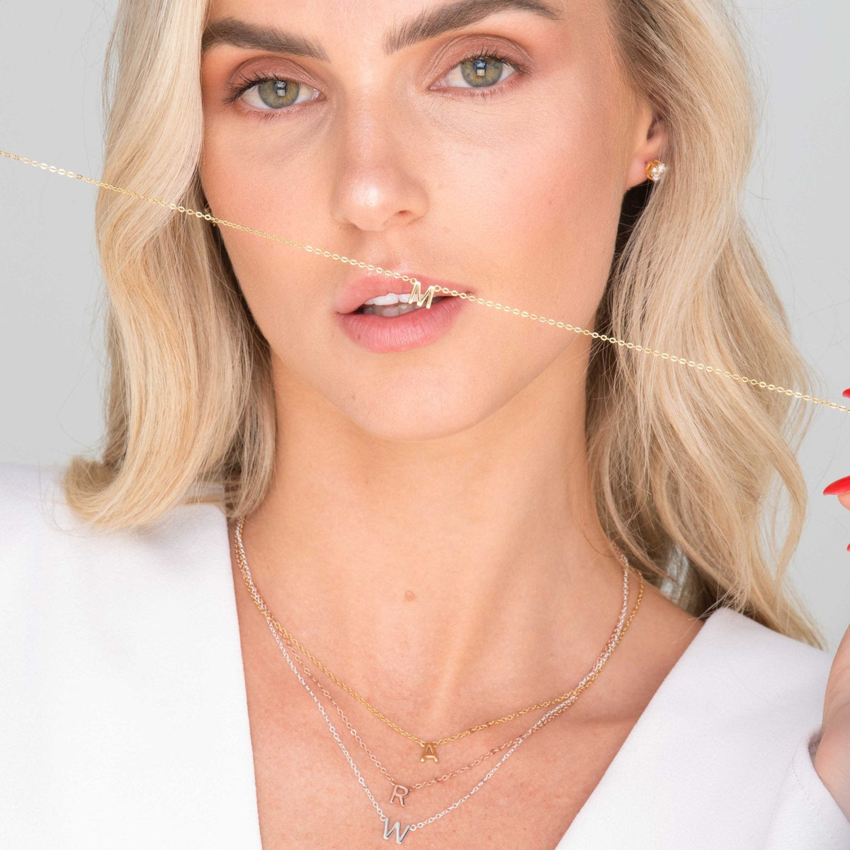 The Original A-Z Initial Letter Necklace Rose-Gold