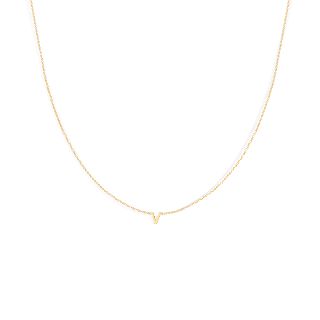 The Original A-Z Initial Letter Necklace Gold
