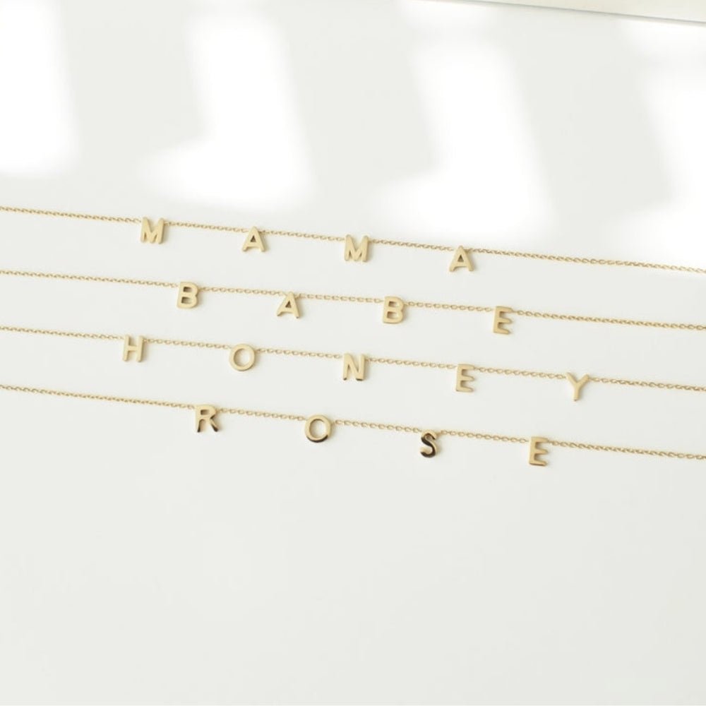 The Original A-Z Initial Letter Necklace Gold
