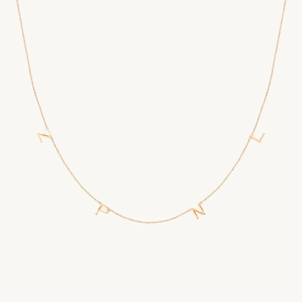 The Original A-Z Initial Letter Necklace Rose-Gold