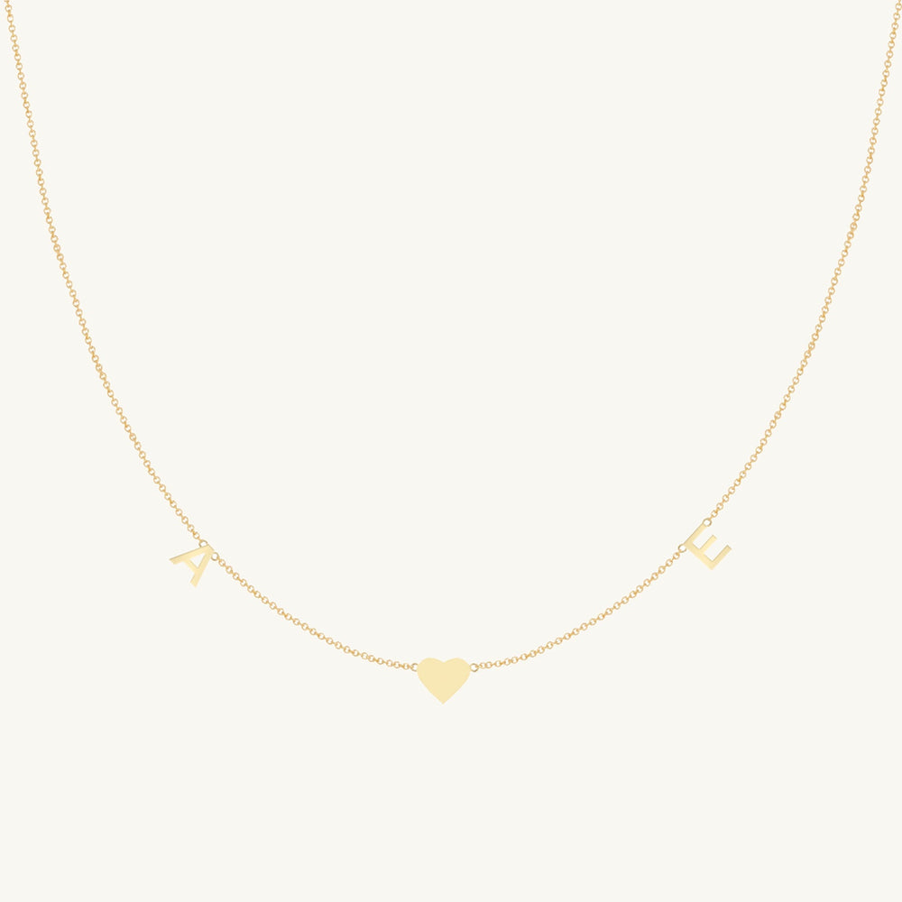 The Original Initial Letter Solid Heart Necklace
