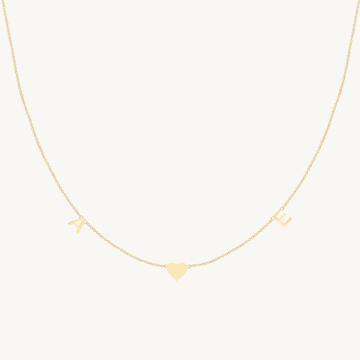 The Original Initial Letter Solid Heart Necklace