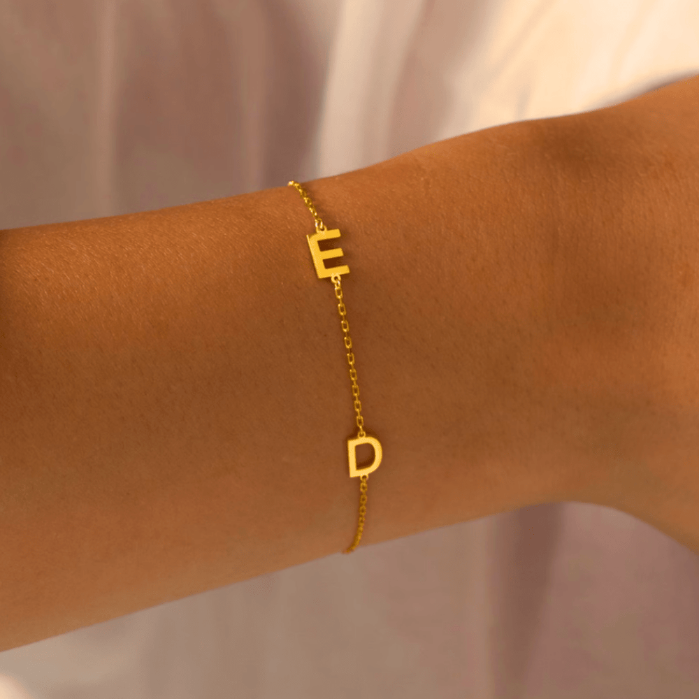 The Sideways Initial Letter Bracelet
