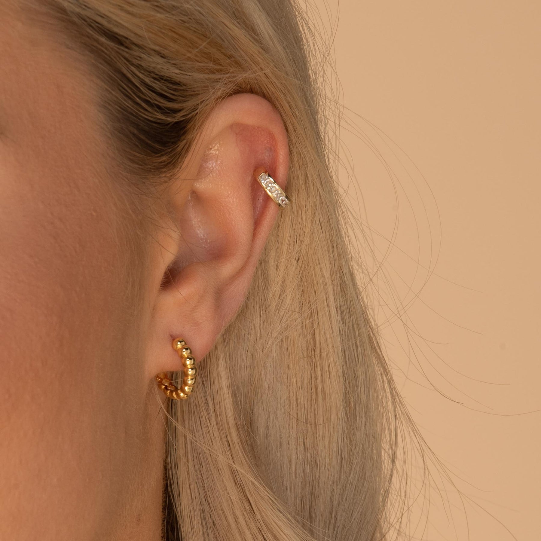 Thick Dot Huggie Earrings