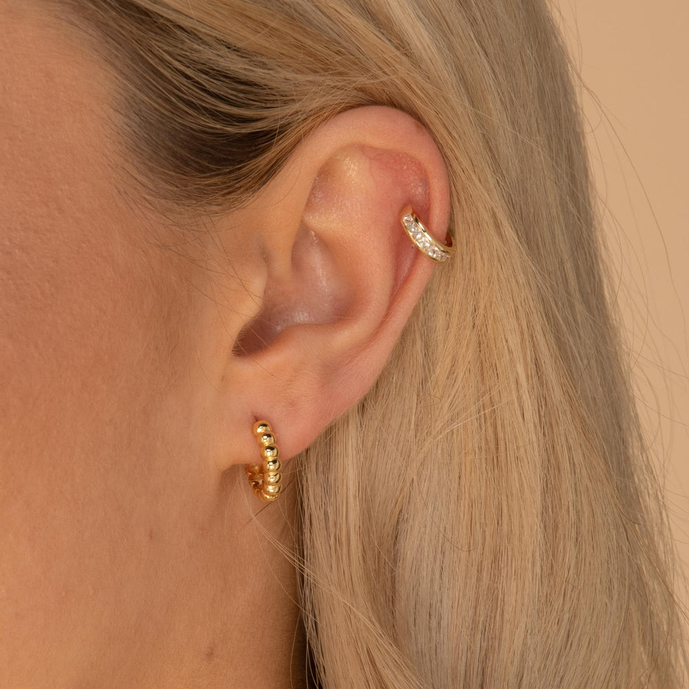 Thick Dot Huggie Earrings