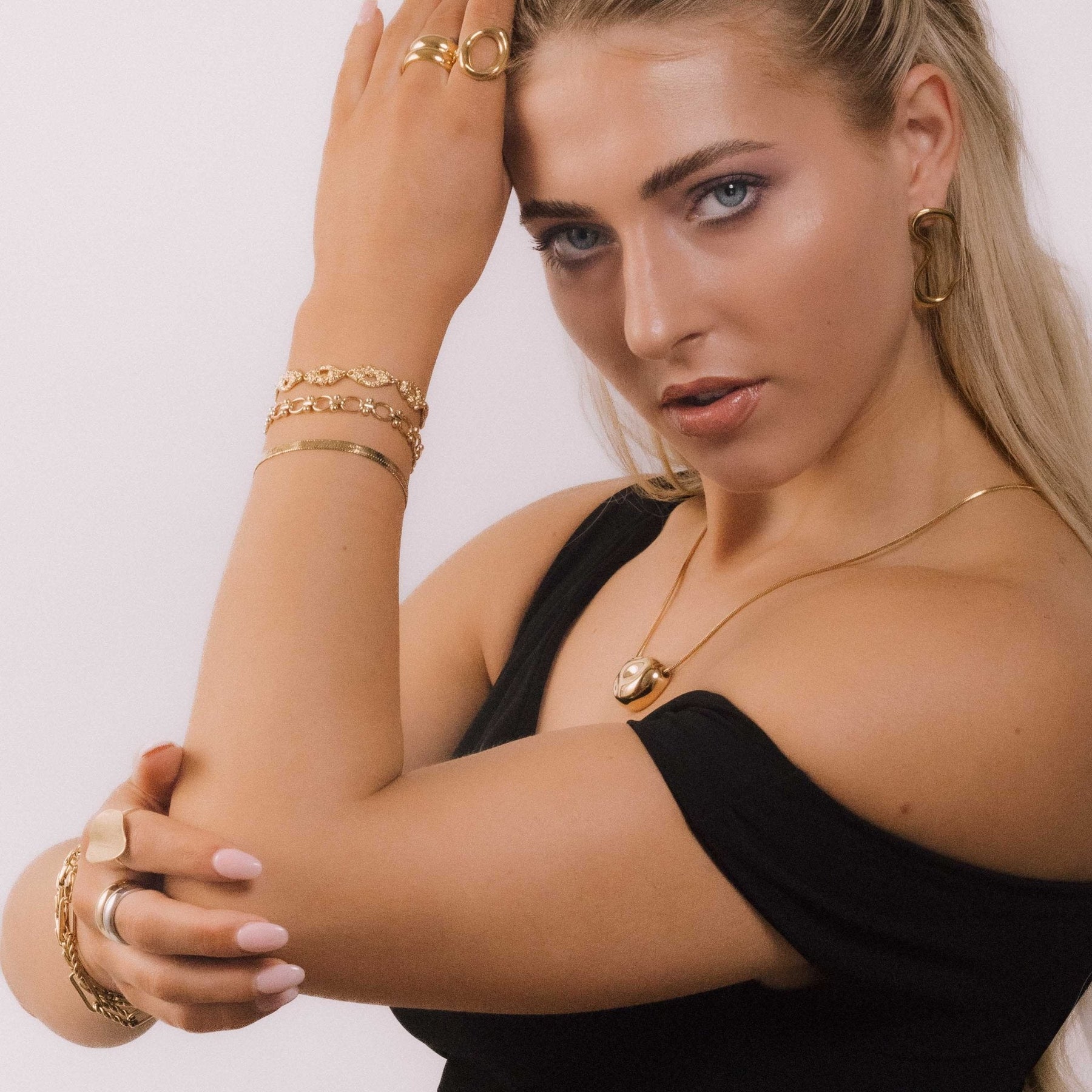 Thick Herringbone Snake Chain Bracelet