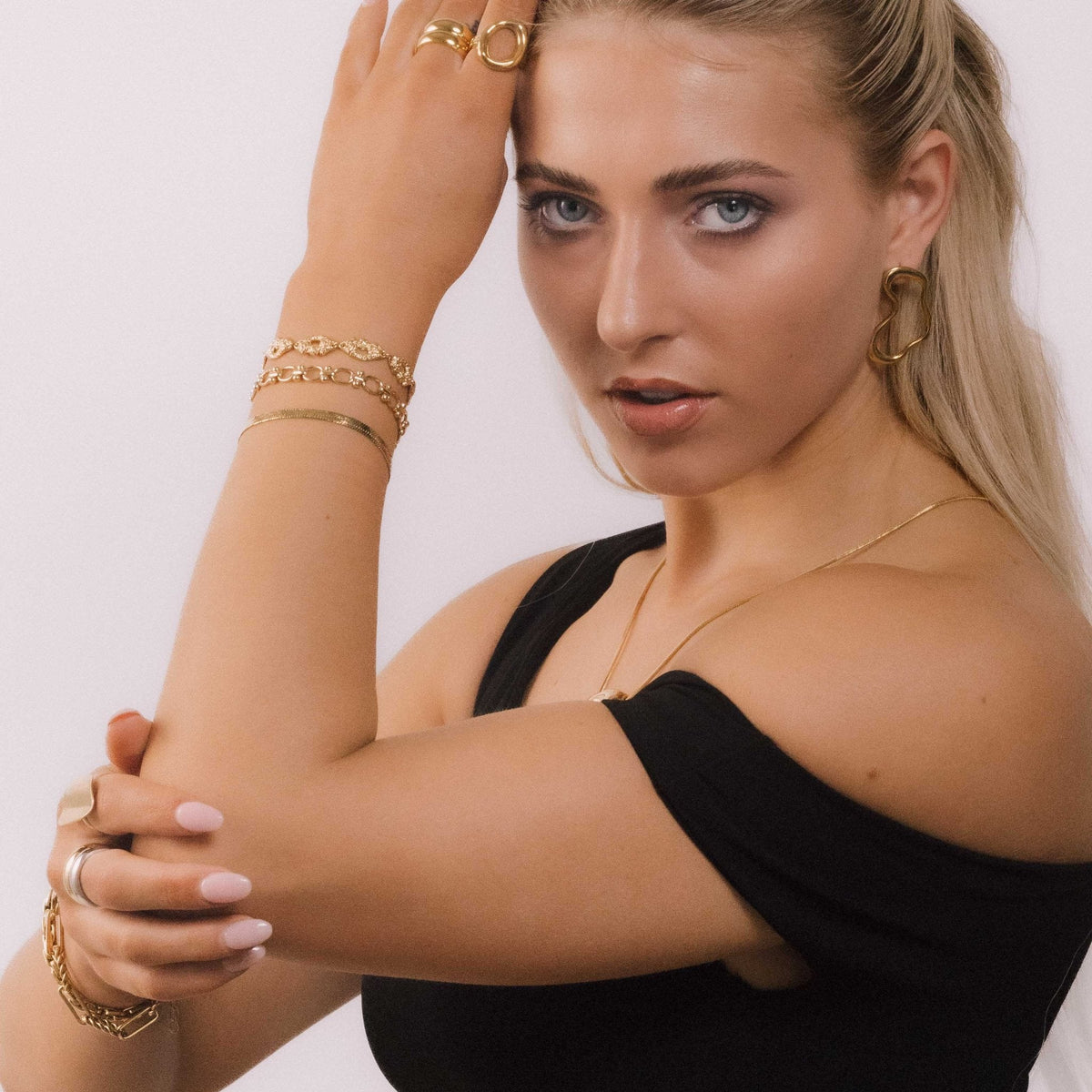 Thick Herringbone Snake Chain Bracelet