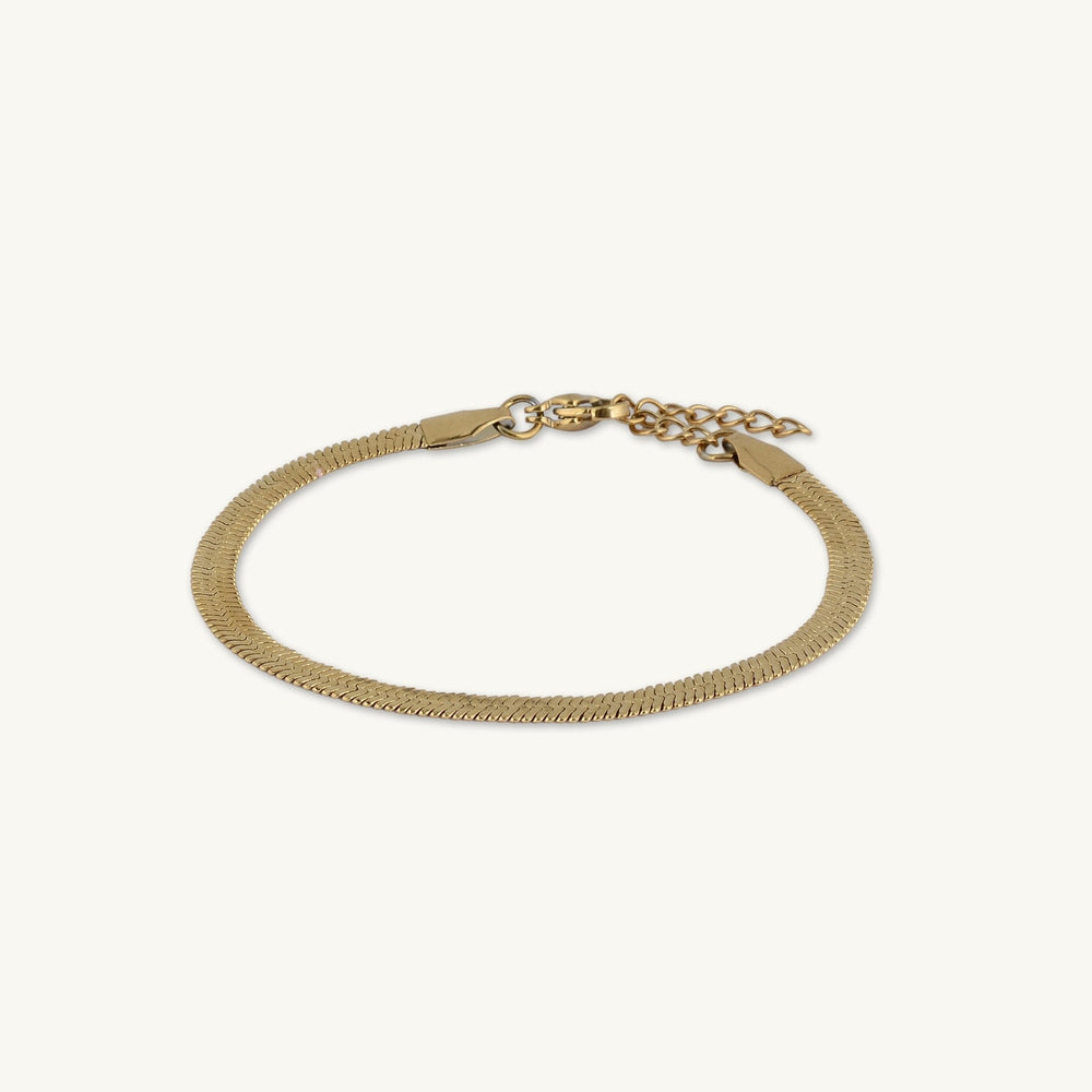 Thick Herringbone Snake Chain Bracelet