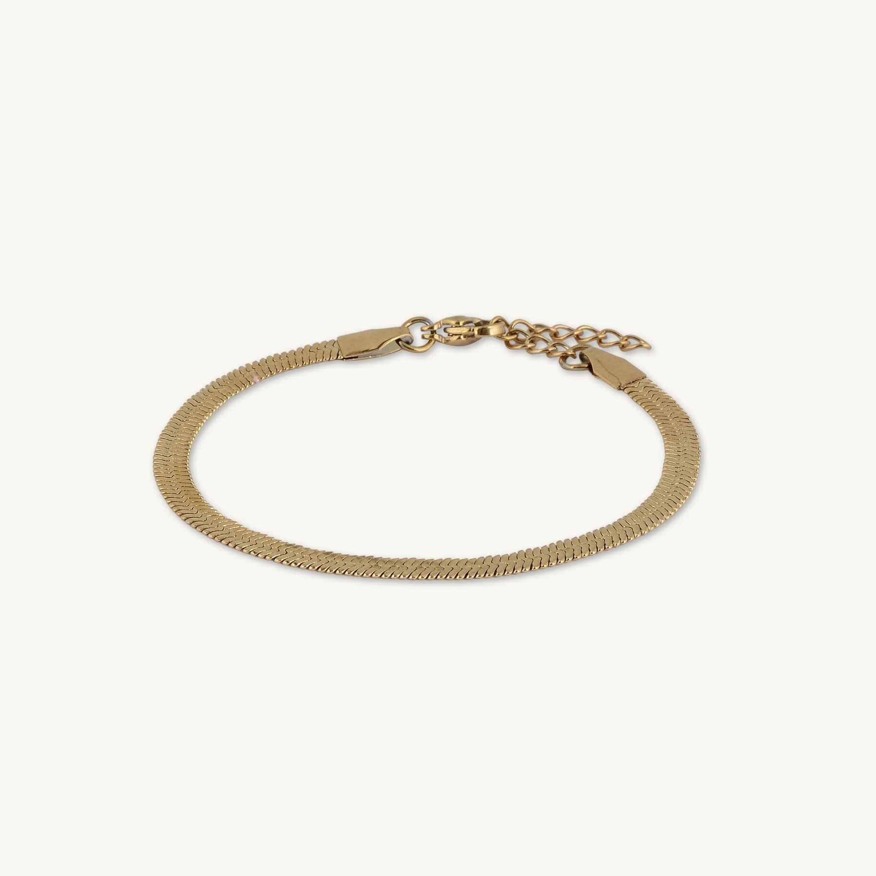 Thick Herringbone Snake Chain Bracelet
