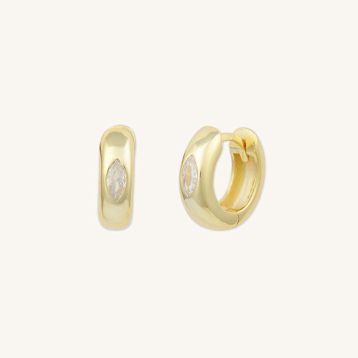 Thick Huggie Sapphire Earrings