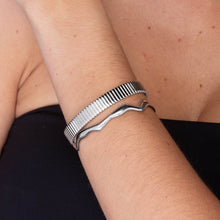 Thick Ridges Cuff Bangle Bracelet