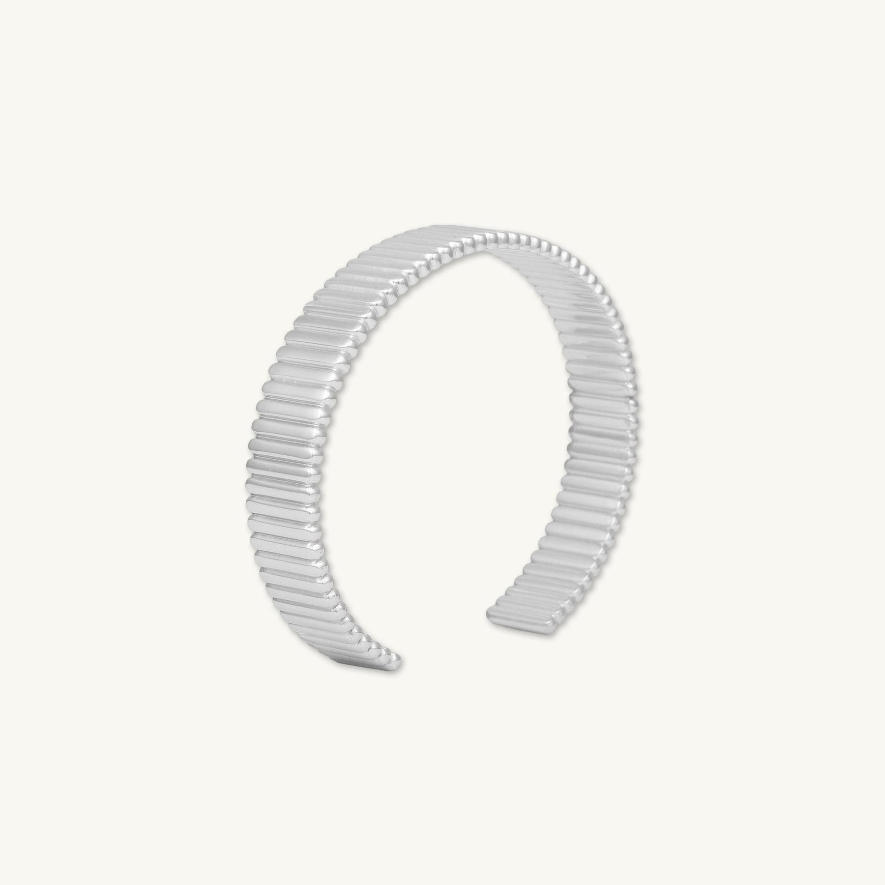 Thick Ridges Cuff Bangle Bracelet