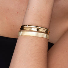 Thick Ridges Cuff Bangle Bracelet