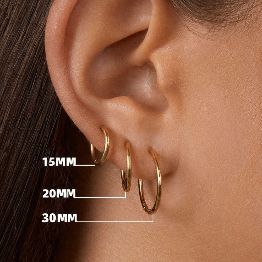 Thin Basic Large Hoops
