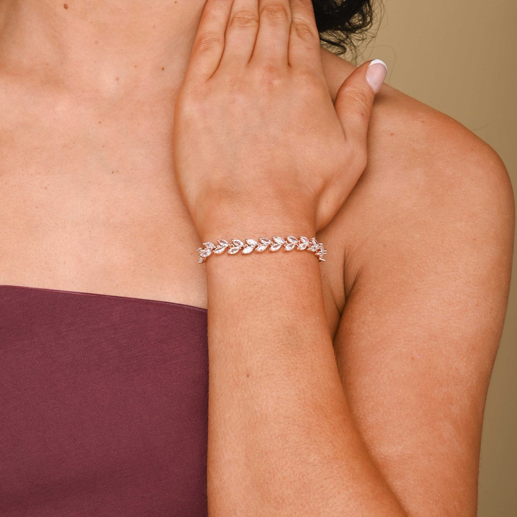Tilly Leaf Tennis Chain Bracelet