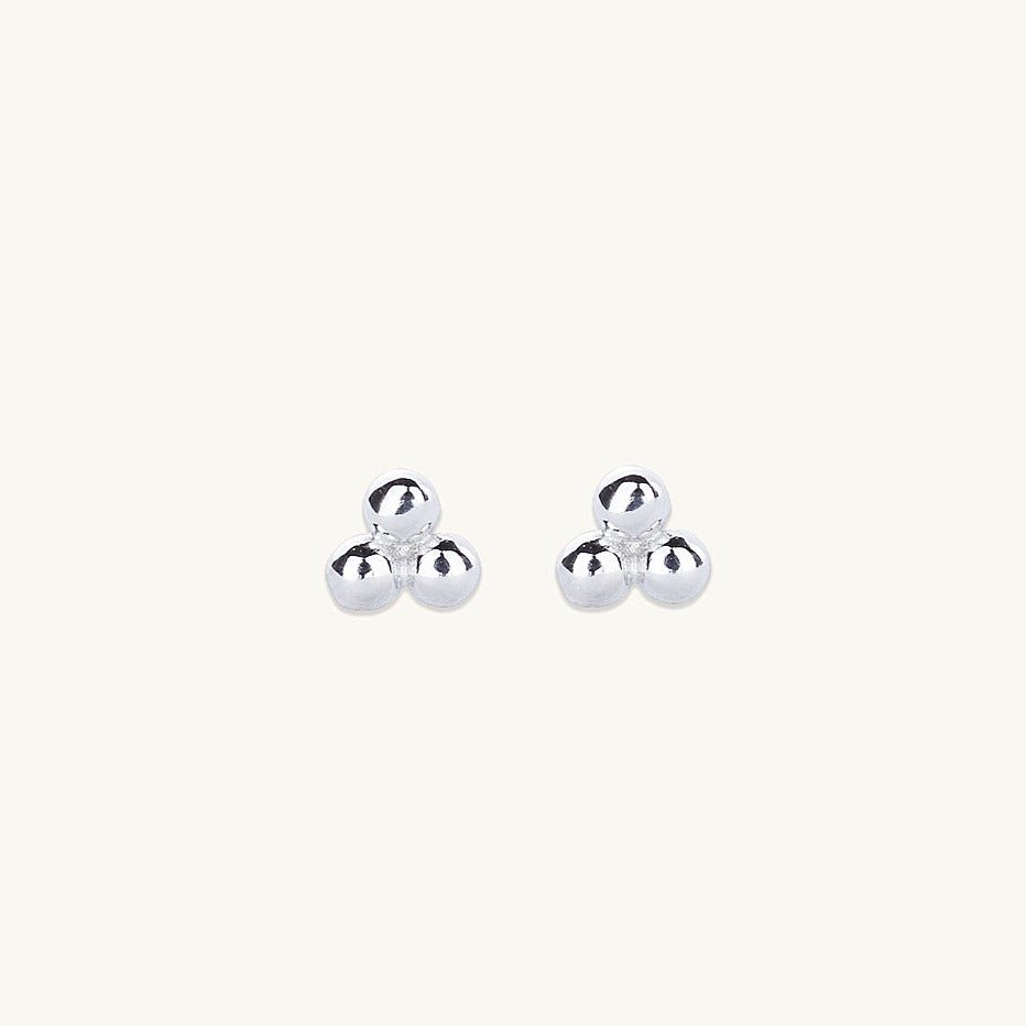 Tiny Lotus Ball Stud Earrings