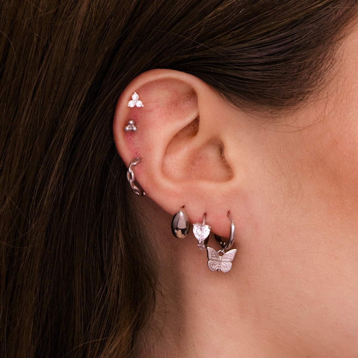 Tiny Lotus Ball Stud Earrings