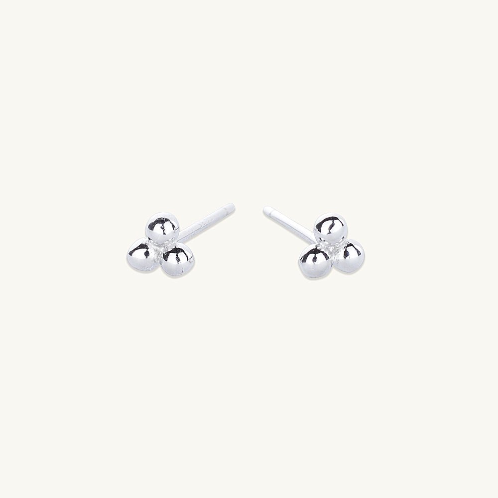 Tiny Lotus Ball Stud Earrings