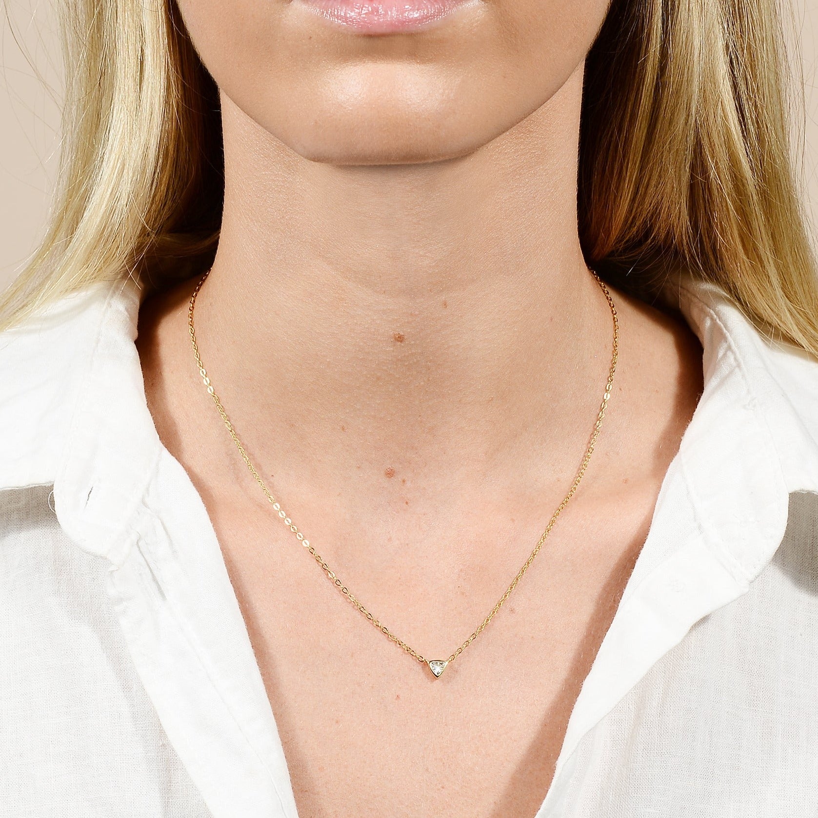 Trillion Triangle Sapphire Necklace