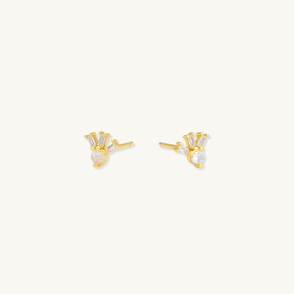 Trio Baguette Stud Earrings
