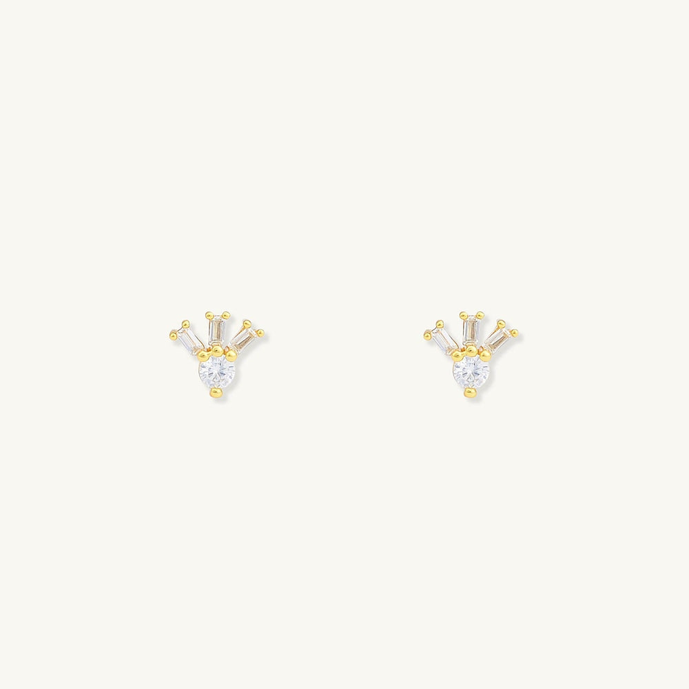 Trio Baguette Stud Earrings