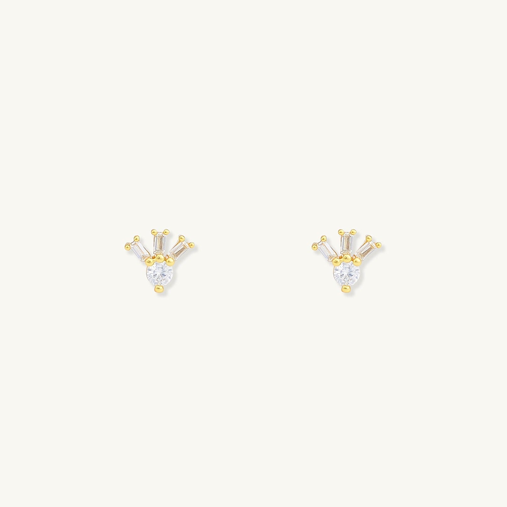 Trio Baguette Stud Earrings