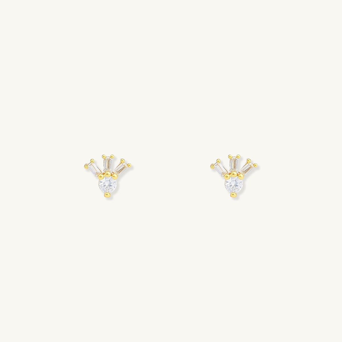 Trio Baguette Stud Earrings