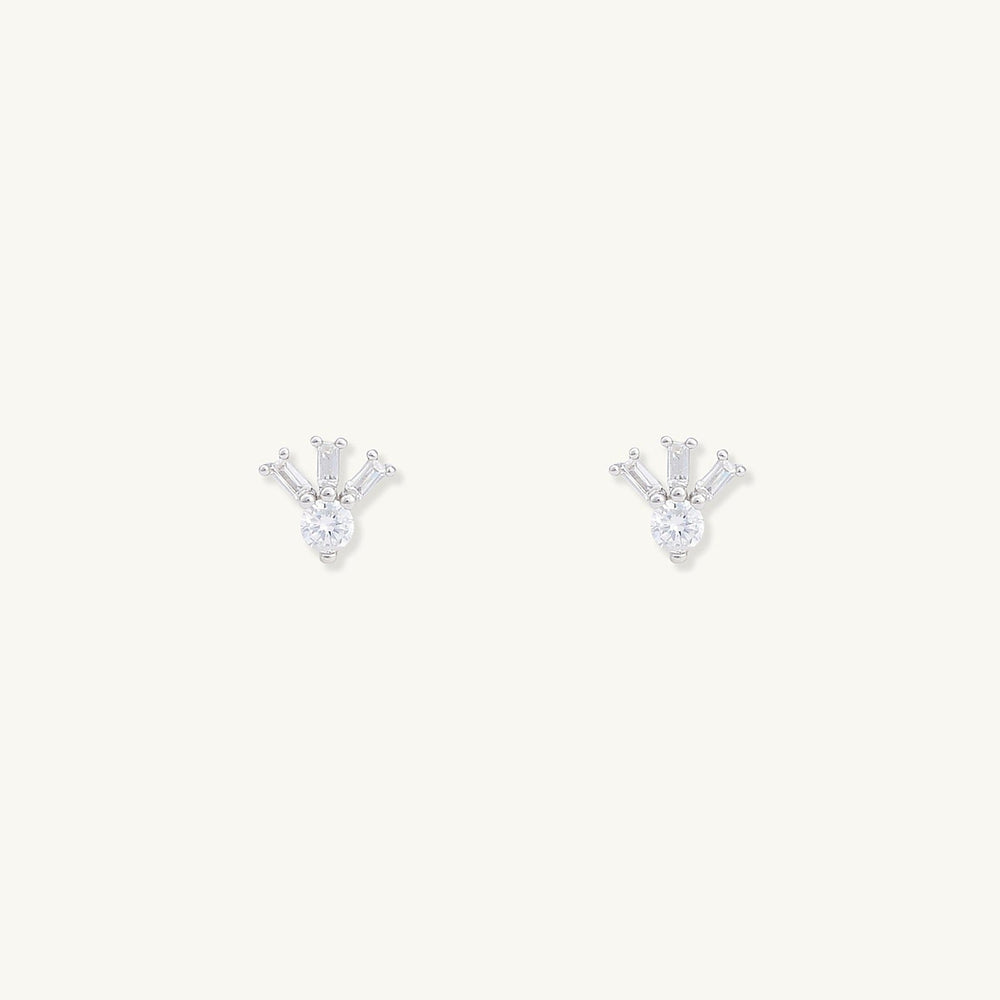 Trio Baguette Stud Earrings