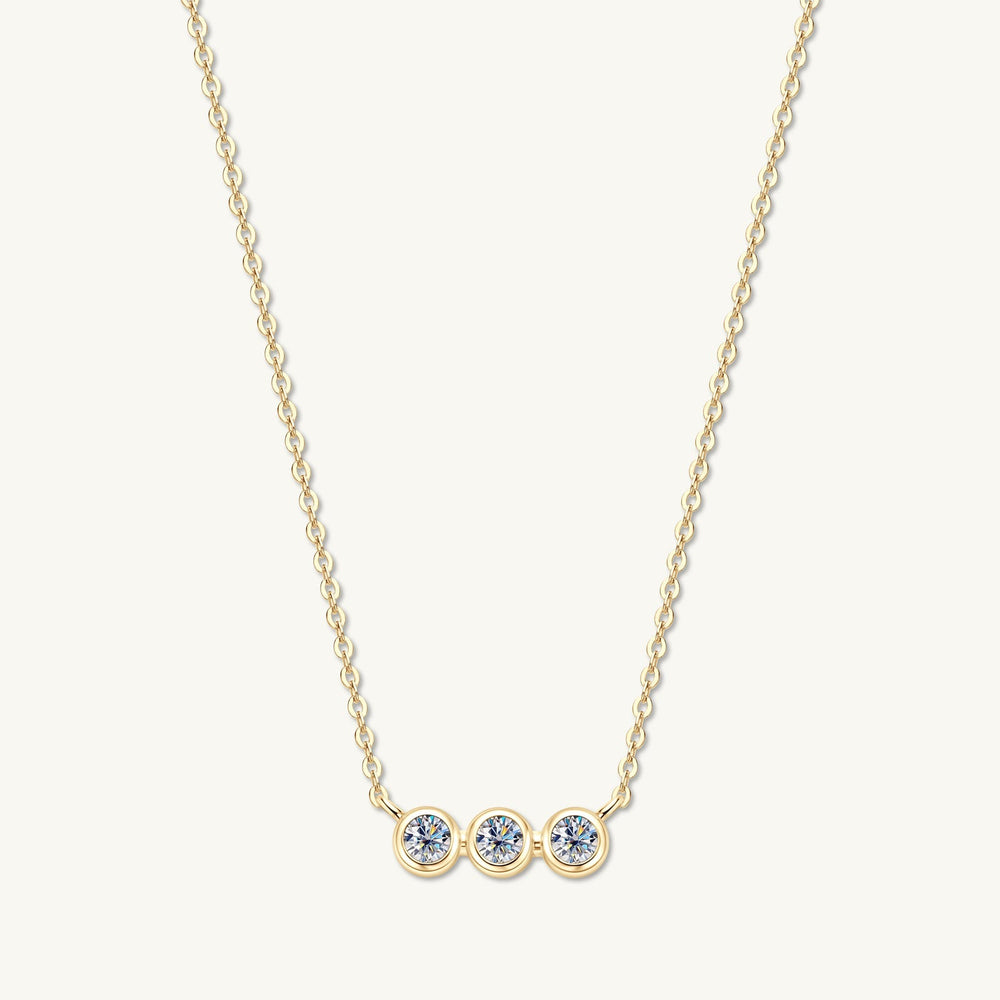 Trio Bezel Moissanite Necklace