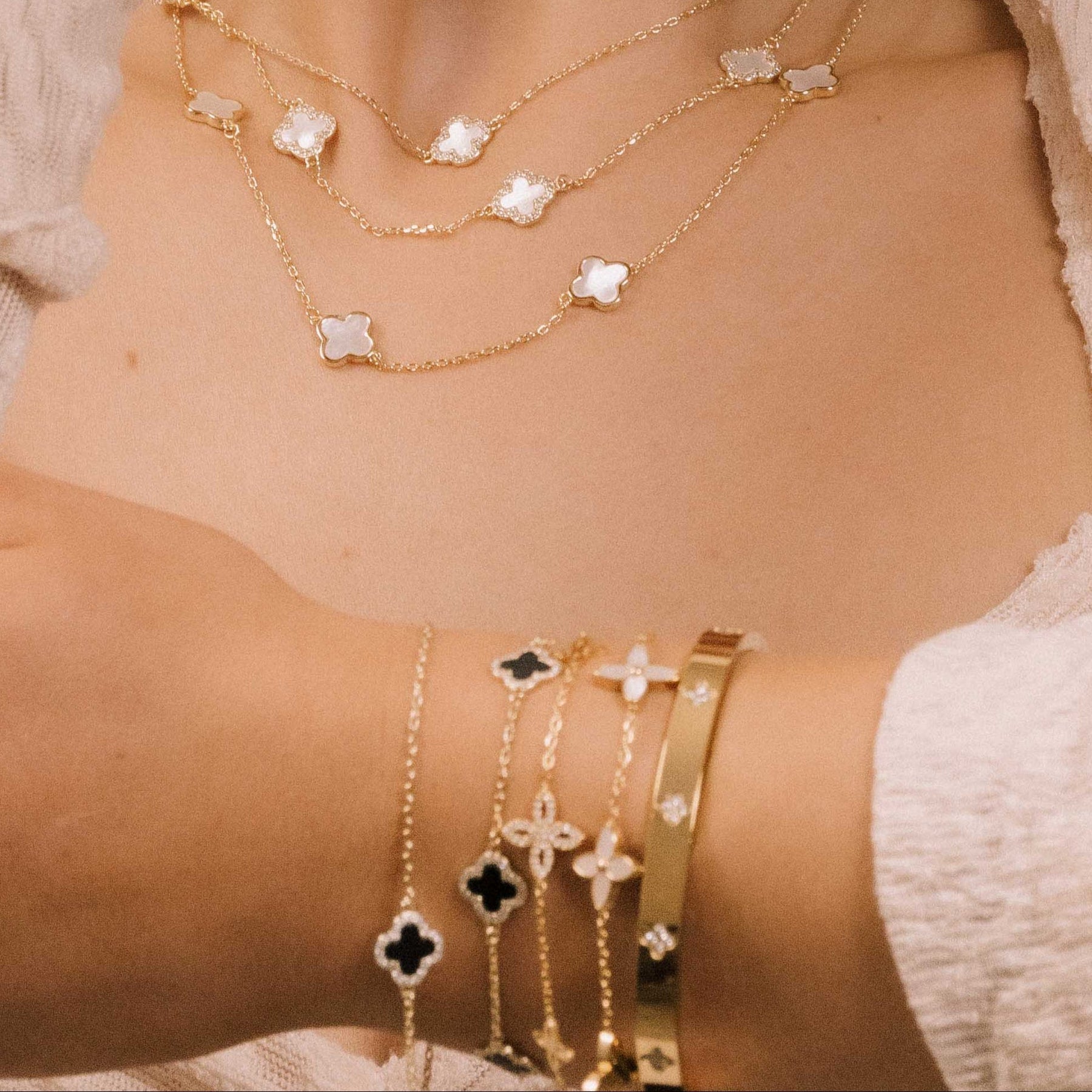 Trio Marquise Clover Solitaire Bracelet