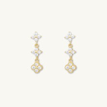 Trio Clover Sapphire Dangling Stud Earrings