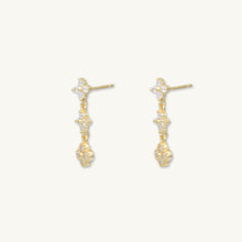 Trio Clover Sapphire Dangling Stud Earrings