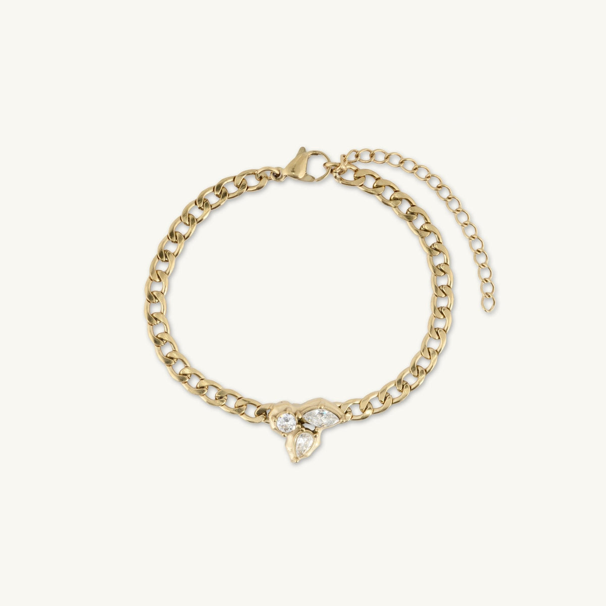 Trio Cluster Cuban Statement Bracelet