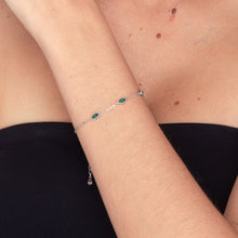 Trio Emerald Evil Eve Marquise Chain Bracelet