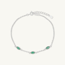 Trio Emerald Evil Eve Marquise Chain Bracelet