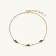 Trio Emerald Evil Eve Marquise Chain Bracelet