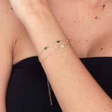 Trio Emerald Evil Eve Marquise Chain Bracelet