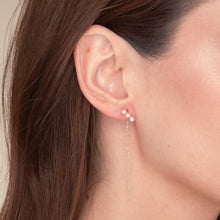 Trio Pearl Bar Threader Earrings