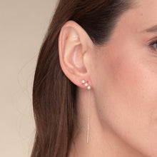 Trio Pearl Bar Threader Earrings