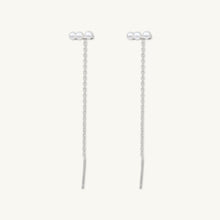Trio Pearl Bar Threader Earrings