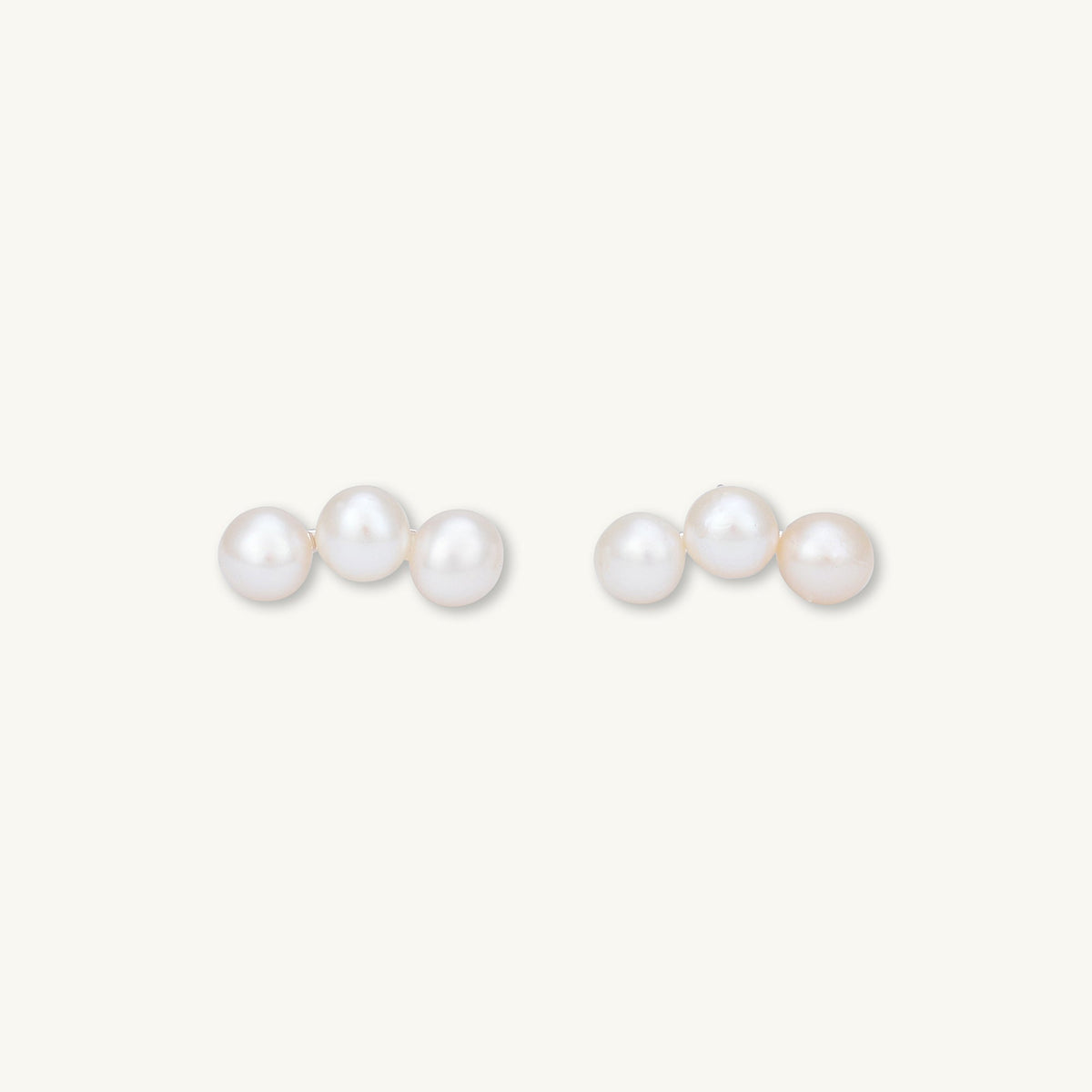 Trio Pearl Stud Earrings