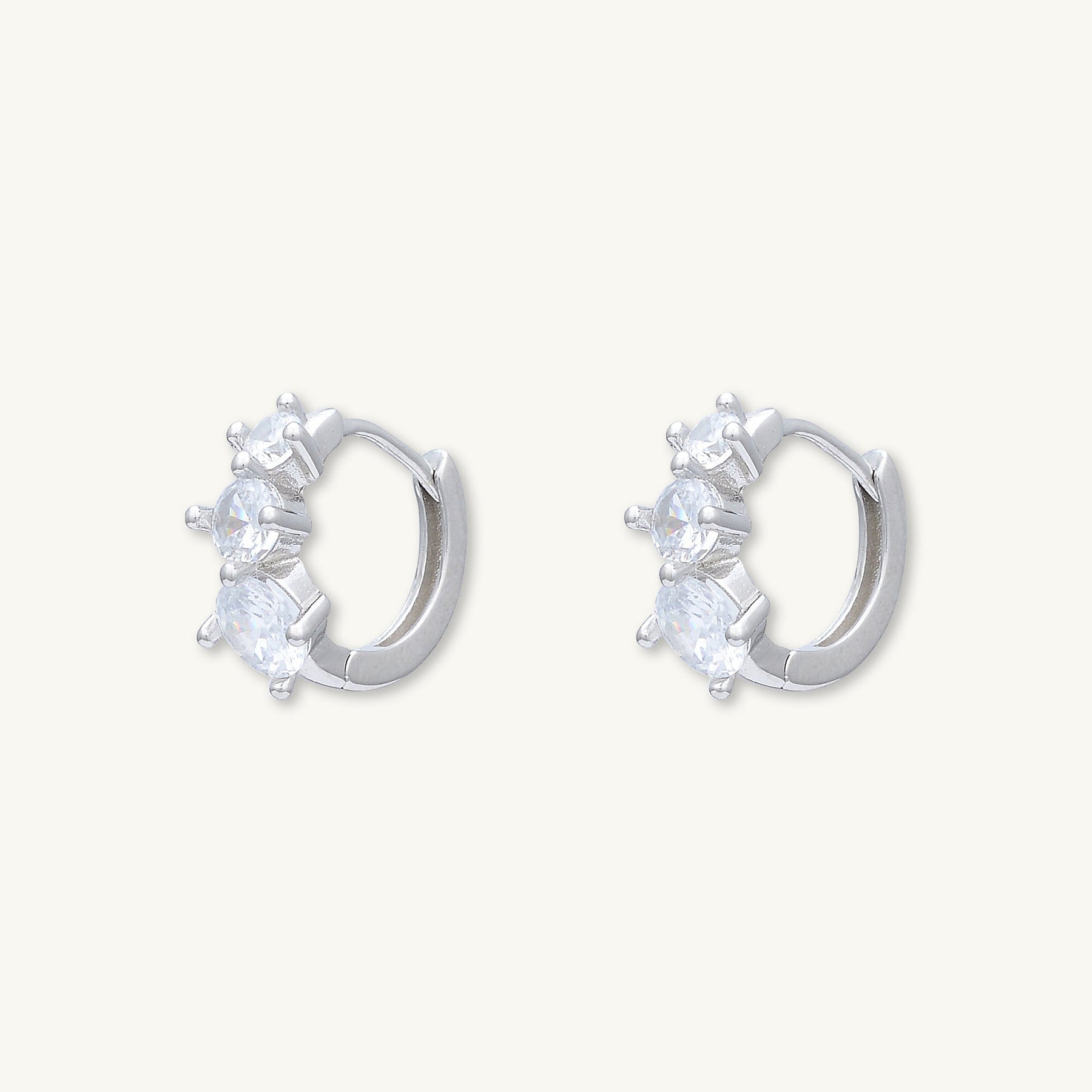 Trio Sapphire Huggie Earrings